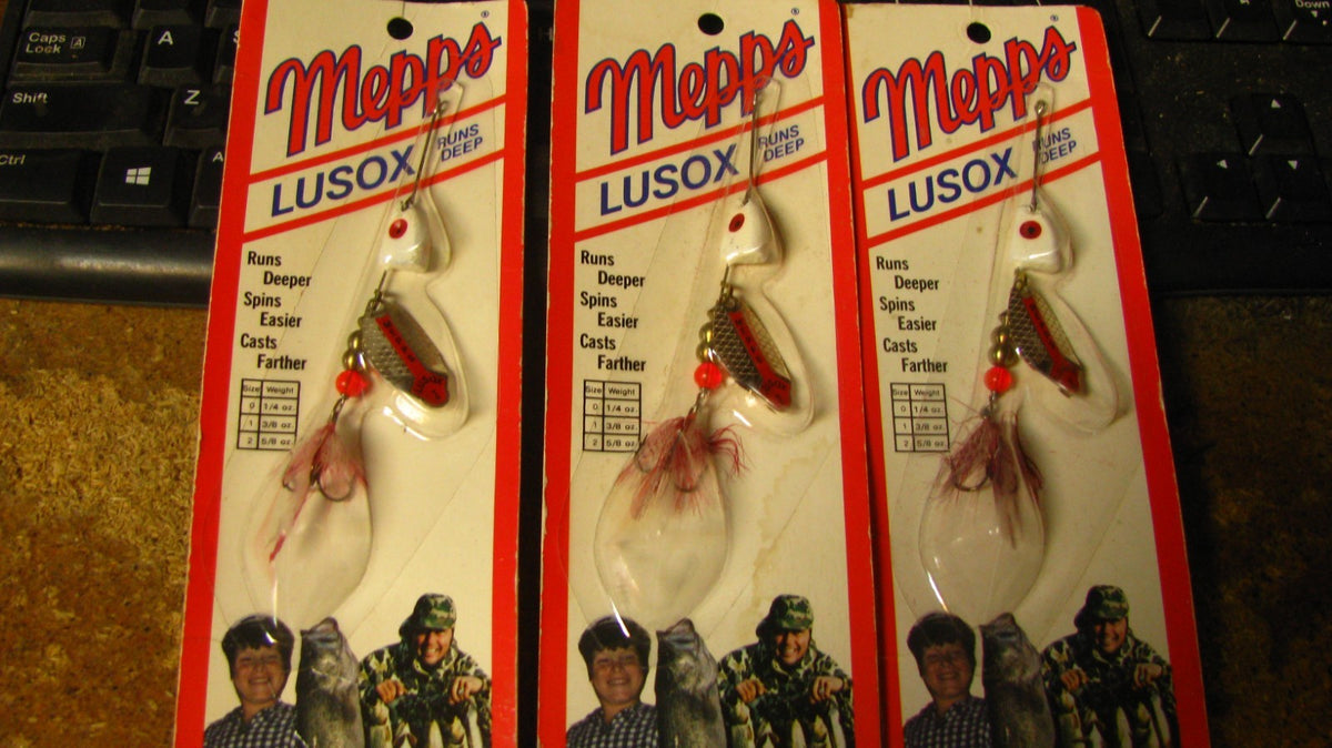 3-Pack Inline Fishing Spinners 3/8 oz Nickel Blade with Red Stripe