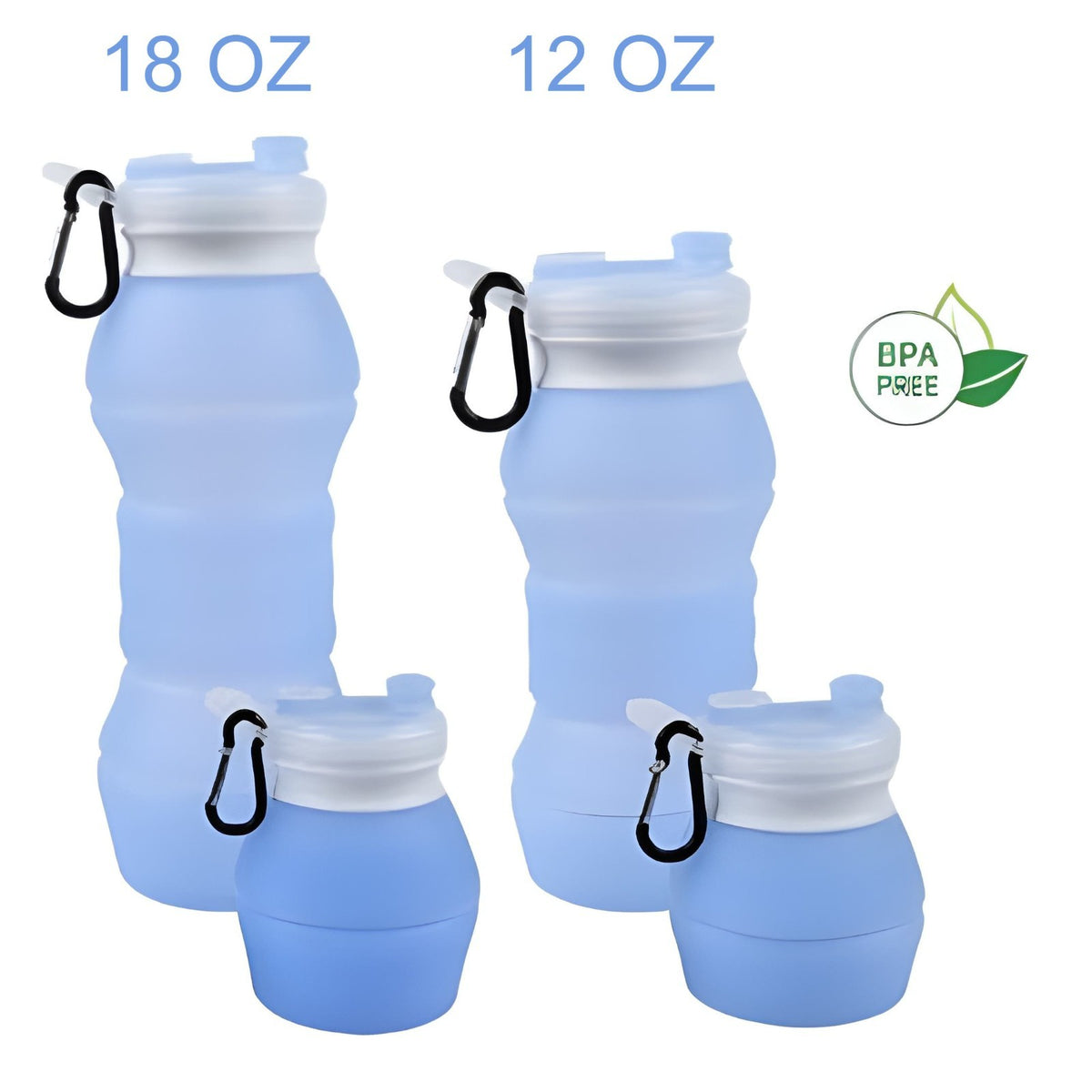 Collapsible BPA-Free Silicone Water Bottle - Lightweight & Travel Friendly