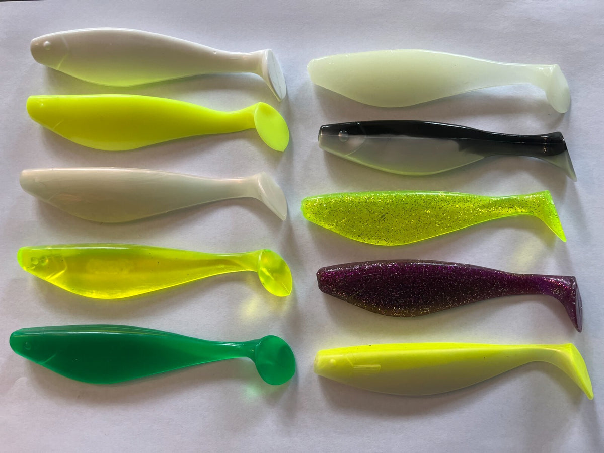 6-Inch Soft Plastic Shad Baits for Fishing - Multiple Colors & Quantity Options