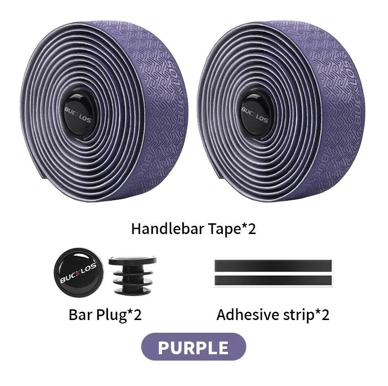 Road Bike Handlebar Tape Anti-Slip Waterproof PU EVA Wrap Set - Multiple Colors