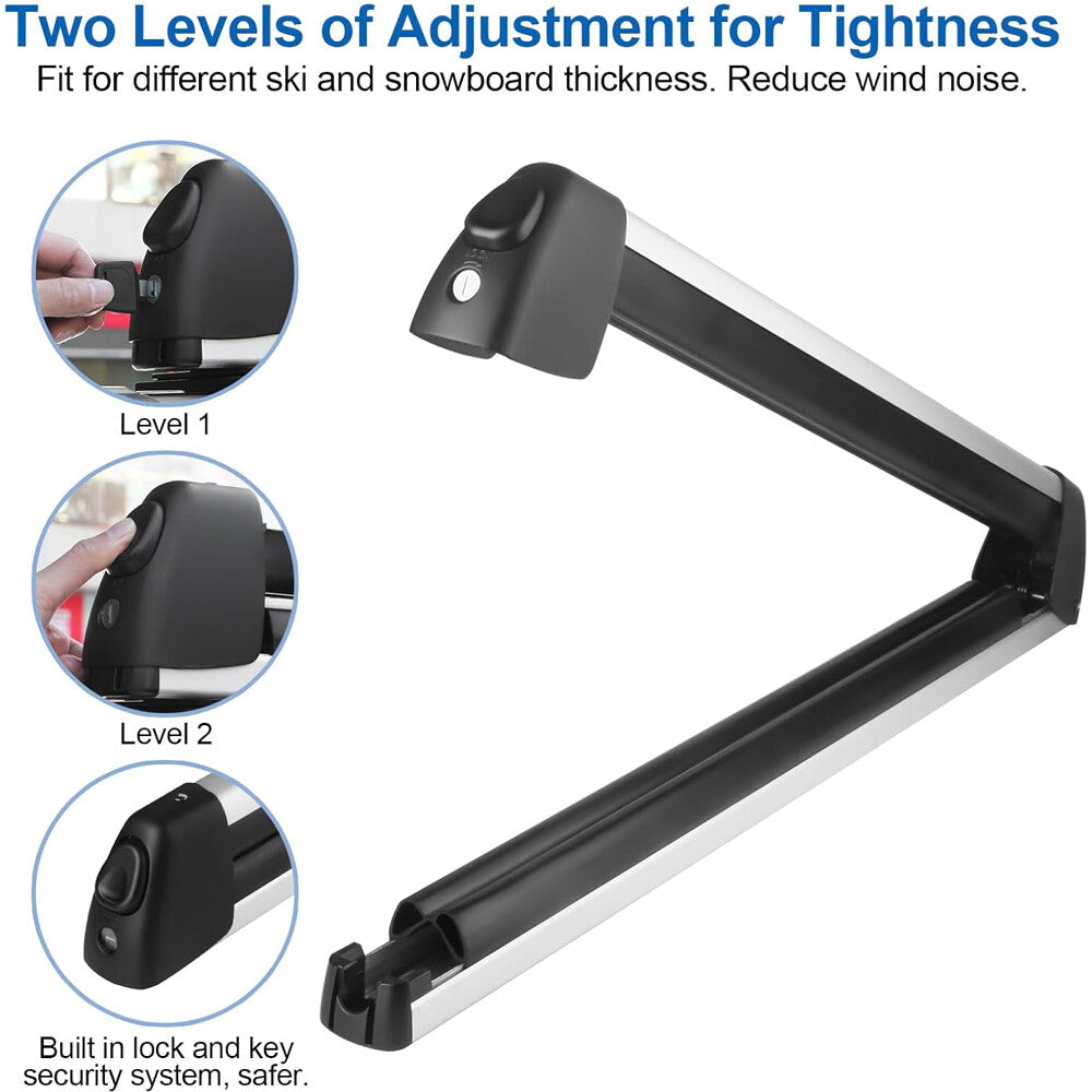 Roof Mounted Snowboard Ski Carrier Cross Bar with Lock for Honda Ridgeline