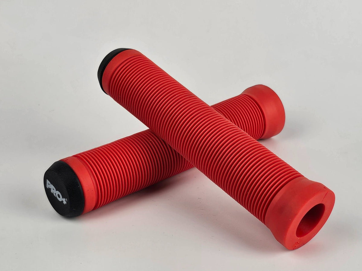 Soft Flangeless Longneck Bike Handlebar Grips - Comfortable, Open End, 135mm