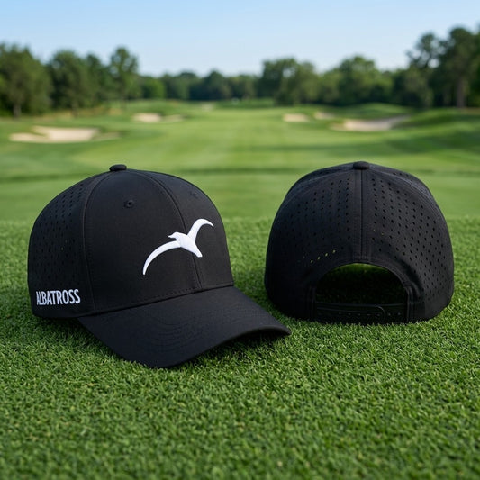 Performance Golf Hat - Adjustable Black Sun Protection for Men & Women