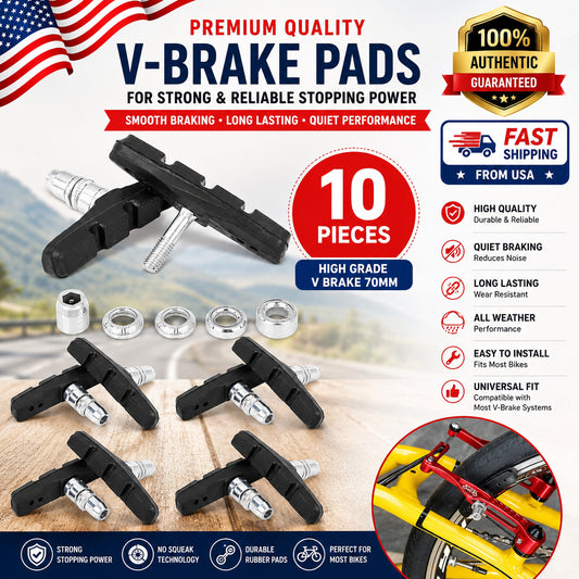 5 Pairs High-Grade Bicycle V Brake Pads 70mm Shoes for MTB Road & City Bikes
