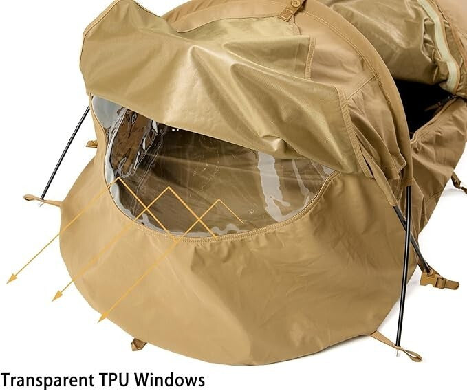 Waterproof Tactical Bivy Tent with TPU Stargazing Window - Compact, Lightweight Shelter