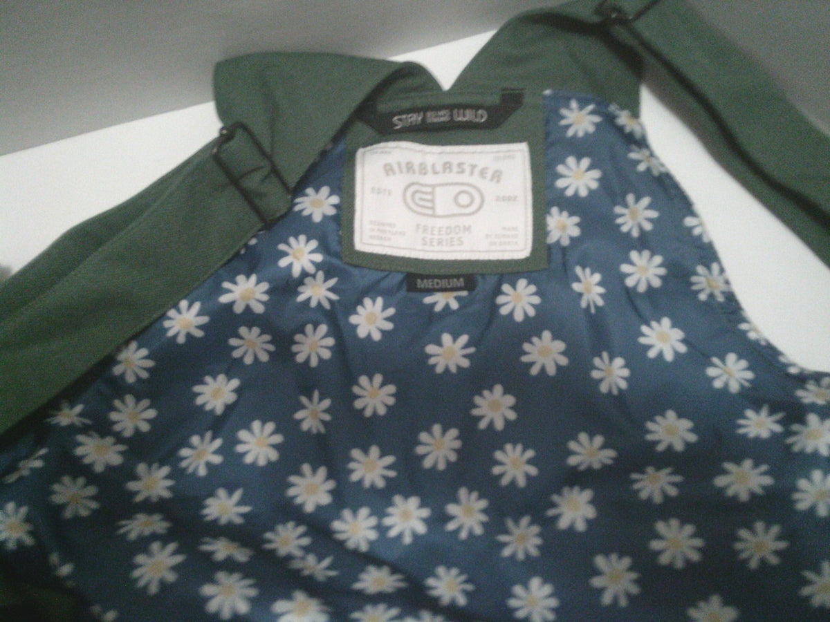 Women's Snow Bibs - Green Insulated Snow Pants, Size M, NWT