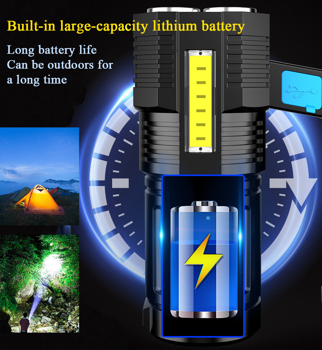 Rechargeable LED Flashlight Handheld Spotlight Waterproof Portable Torch