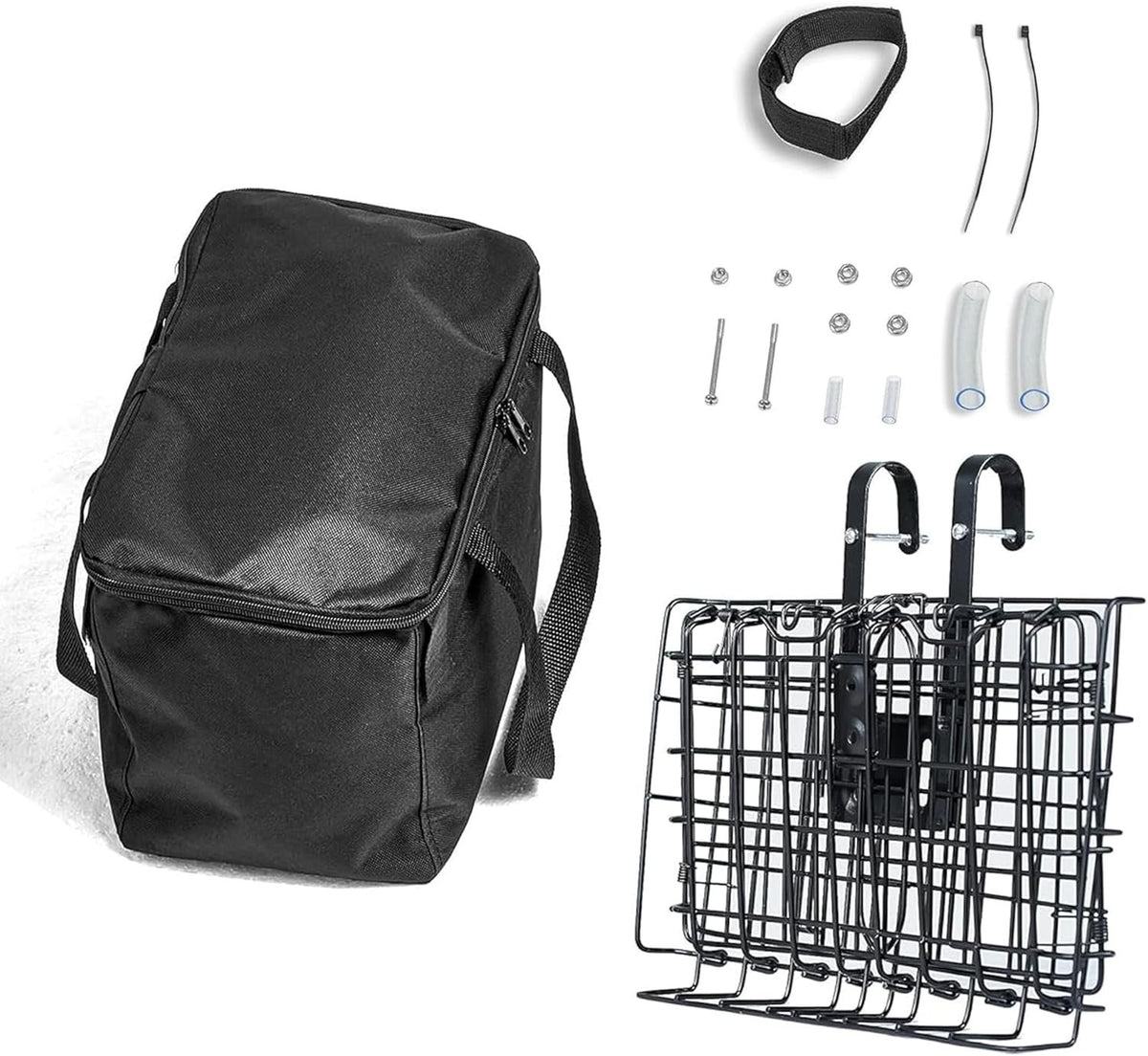 Front Folding Bicycle Basket with Removable Waterproof Liner & Quick Release