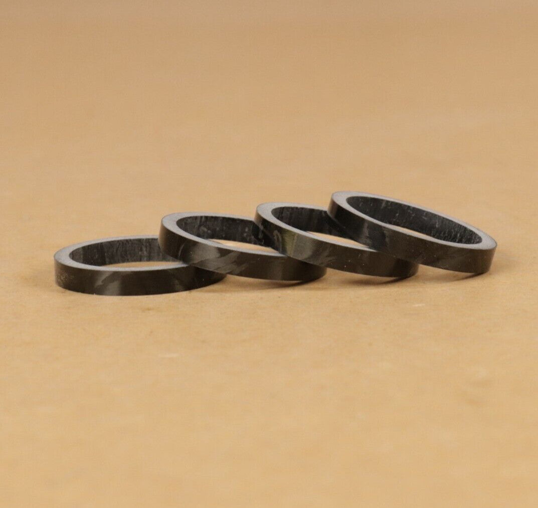 FSA 5mm x 1-1/8" Gloss Carbon Bicycle Headset Spacers Set of 4
