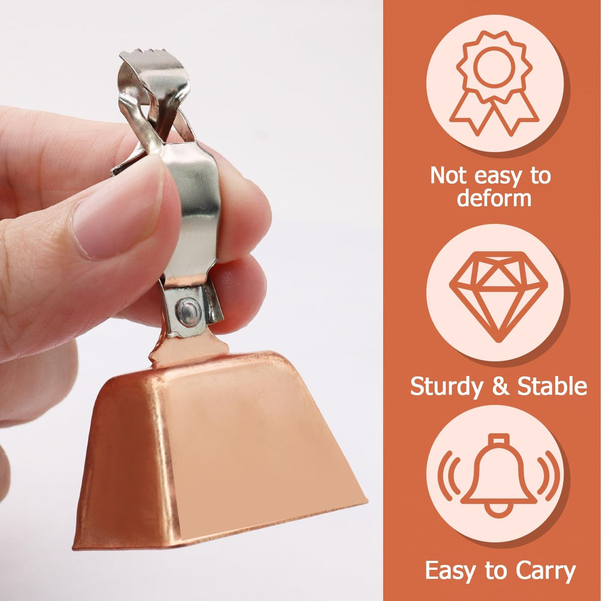 20 Pcs Fishing Bell Set for Rods - Copper Finish, Wind-Resistant, Adjustable Clamp