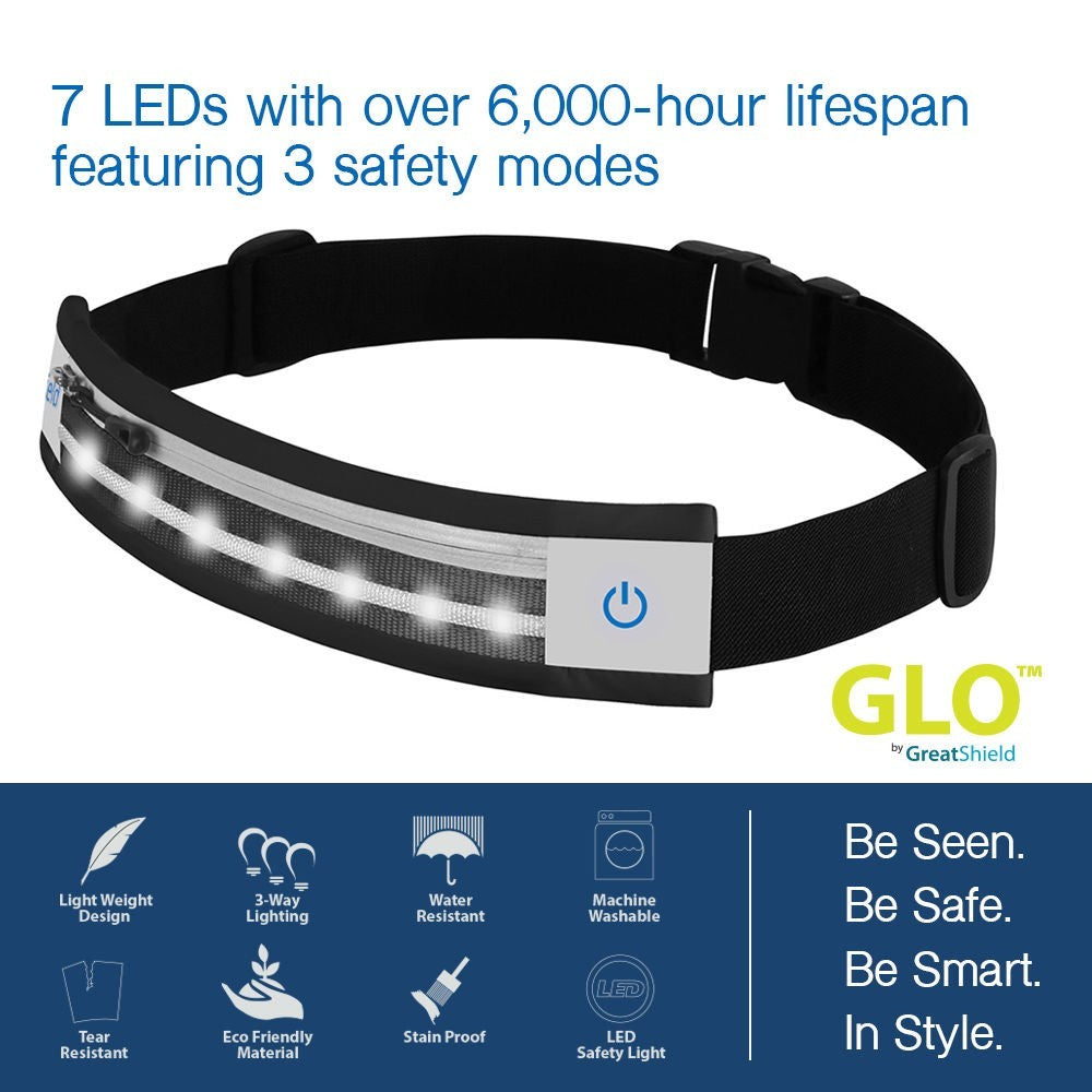 Waterproof LED Sport Waist Belt Pouch for Running & Outdoor Activities