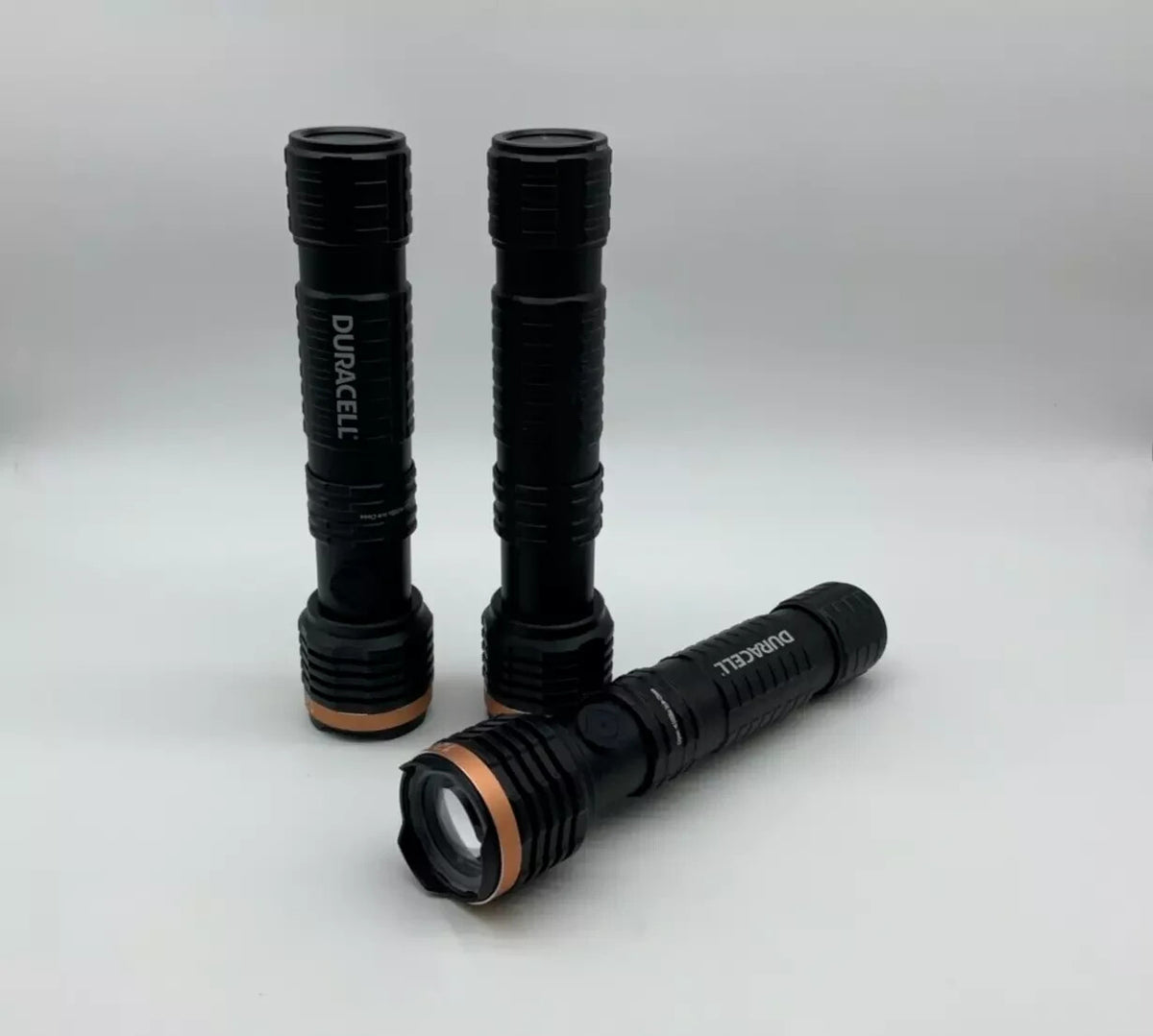Duracell LED Flashlights Set of 3 1200 Lumens Rechargeable & AAA USB-C Cables