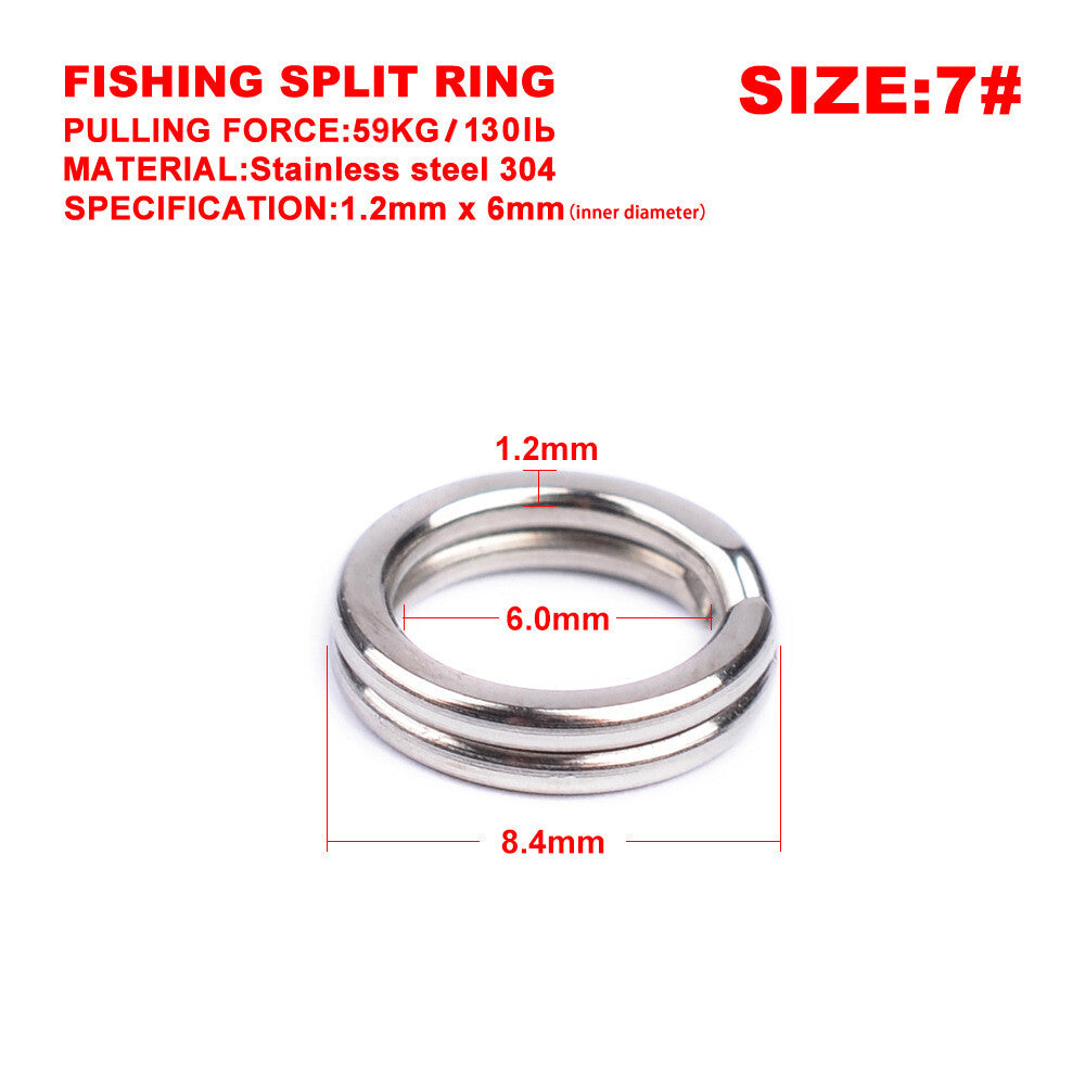 Heavy Duty Stainless Steel Fishing Split Rings 25LB-350LB Saltwater Tackle
