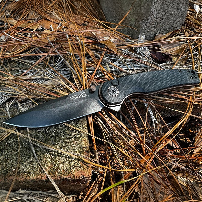 Folding Knife with 3-Inch K110 Steel Blade & Micarta Handle