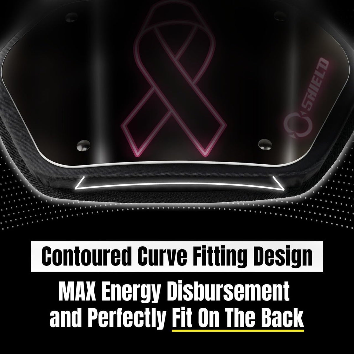 Youth Football Back Plate Impact-Resistant Lower Back Protector Pink Ribbon
