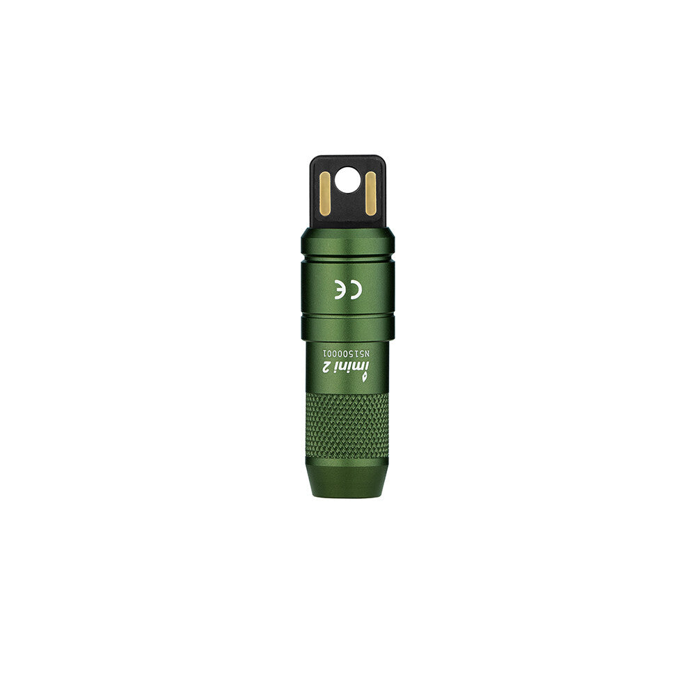 Rechargeable Mini Keychain Flashlight 50 Lumens - OD Green, Compact