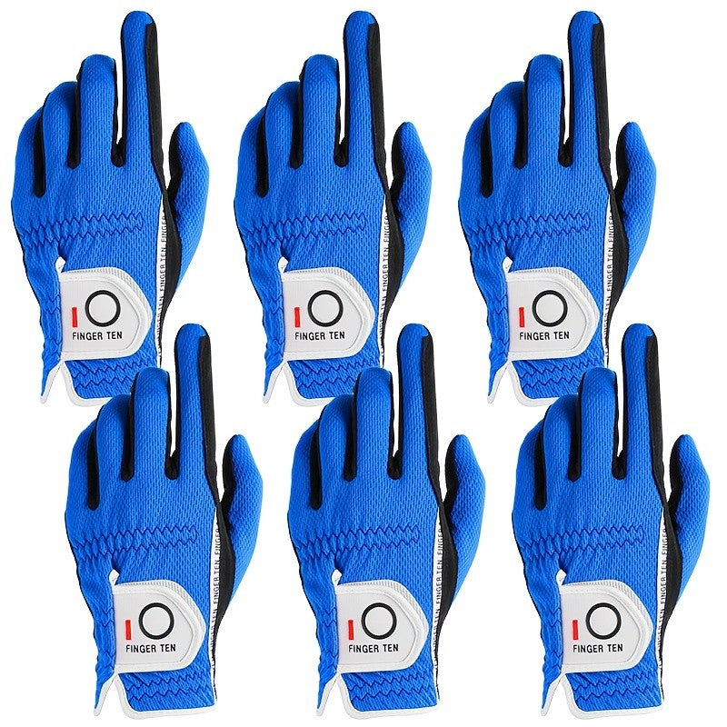 Rain Grip Golf Gloves Men 6 Pack All-Weather Breathable Mesh Grip