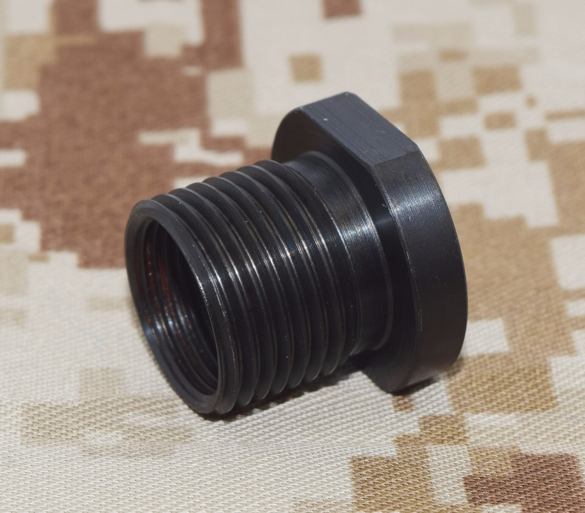 US Made Steel 5/8x24 to 3/4x16 Barrel Thread Adapter - Black Finish