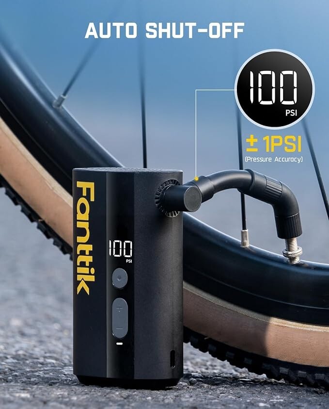Portable Bike Tire Pump with Gauge - Fast Inflator for Cycling