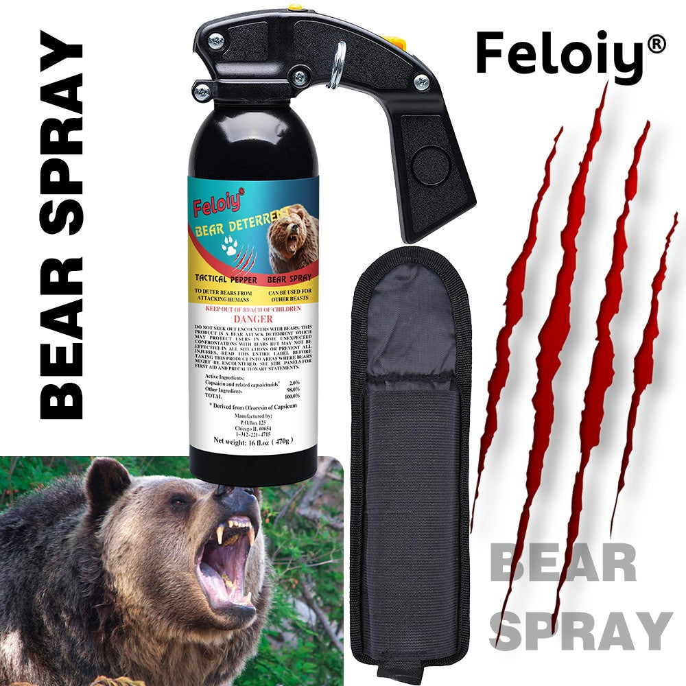 Bear Deterrent Spray - 16 oz, 32 Feet Range, Legal Formula for Wildlife Safety