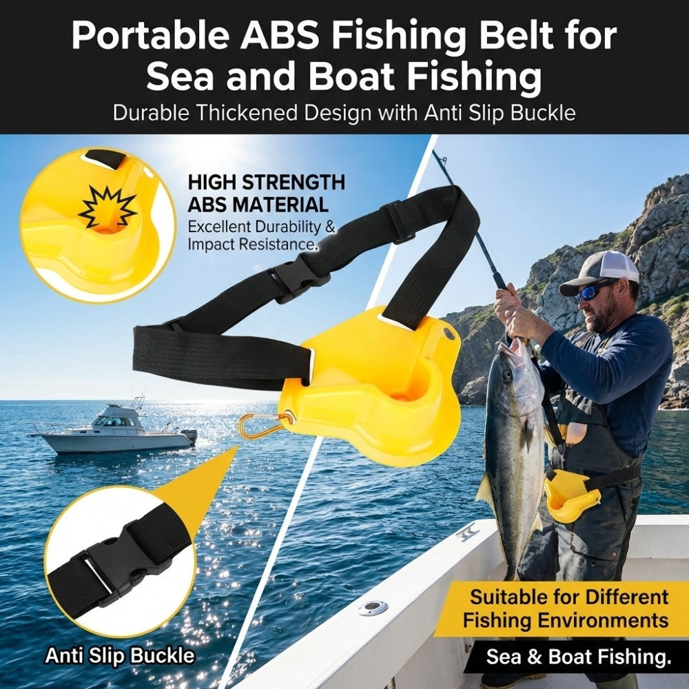 Adjustable Fishing Gimbal Fighting Belt with Rod Holder for Sea & Boat Fishing