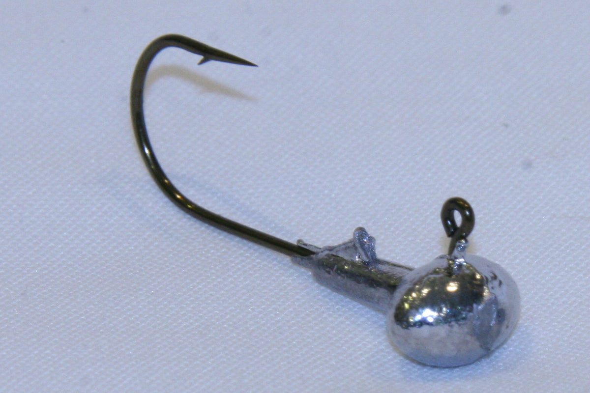 11 Pack 3/8 oz Football Fishing Jig Heads with Bronze Aberdeen Hooks - Bass & Walleye Tackle