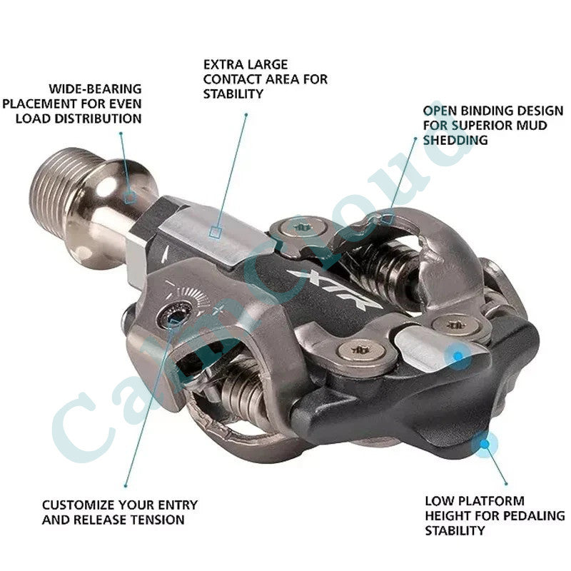 Shimano XTR PD-M9100 MTB XC Race Pedals Set with Cleats - Standard Bike Pedals
