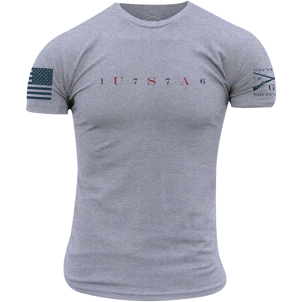 USA 76 T-Shirt Heather Gray - Men's Casual Athletic Tee for Sports & Fitness