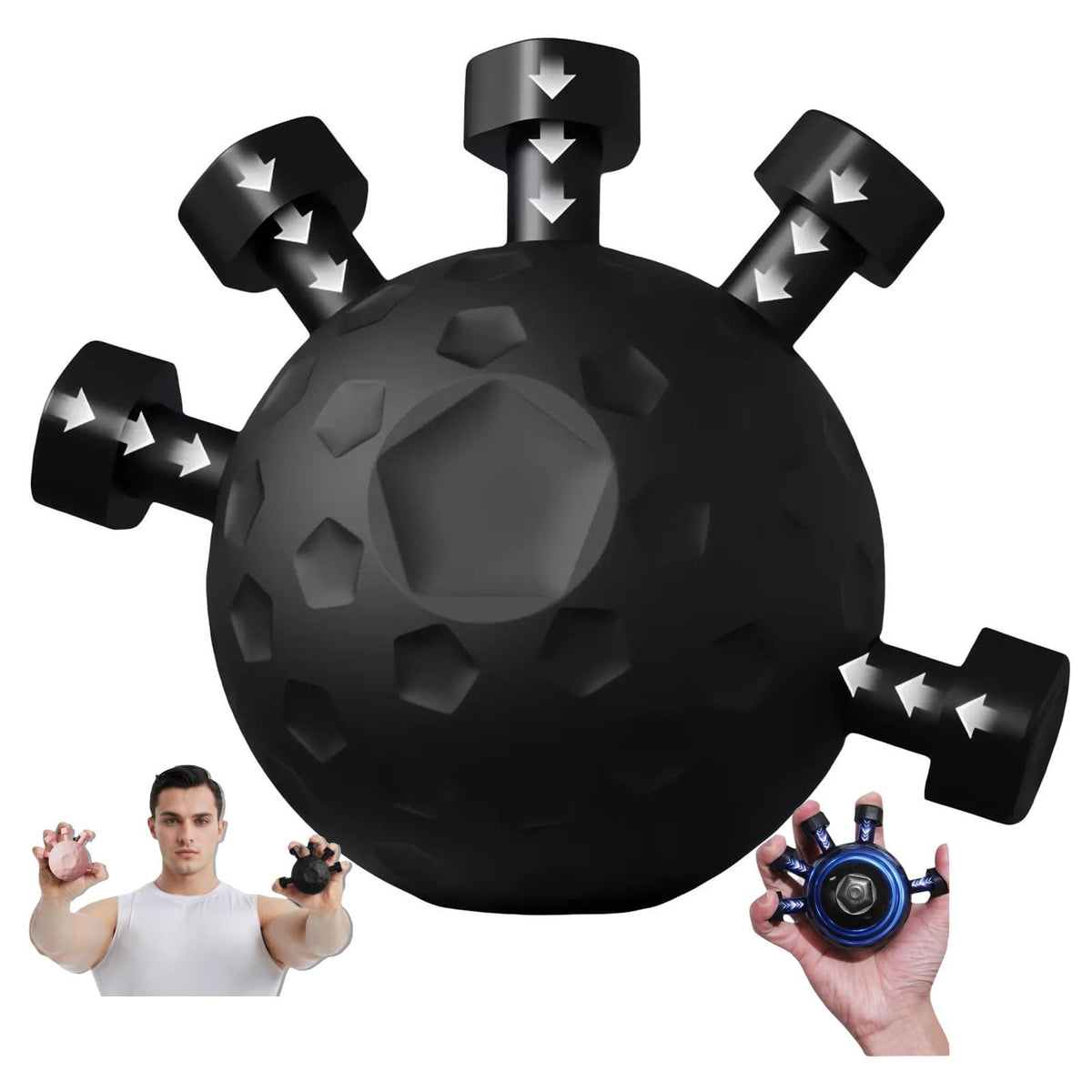 Grip Strength Trainer Hand Exerciser Forearm Ball for Grip & Flexibility