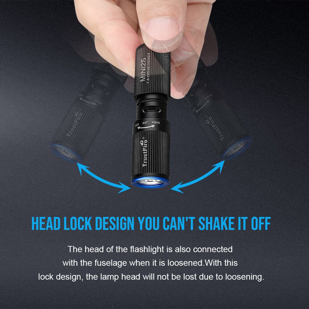 Mini Keychain Rechargeable LED Flashlight - Compact EDC Torch
