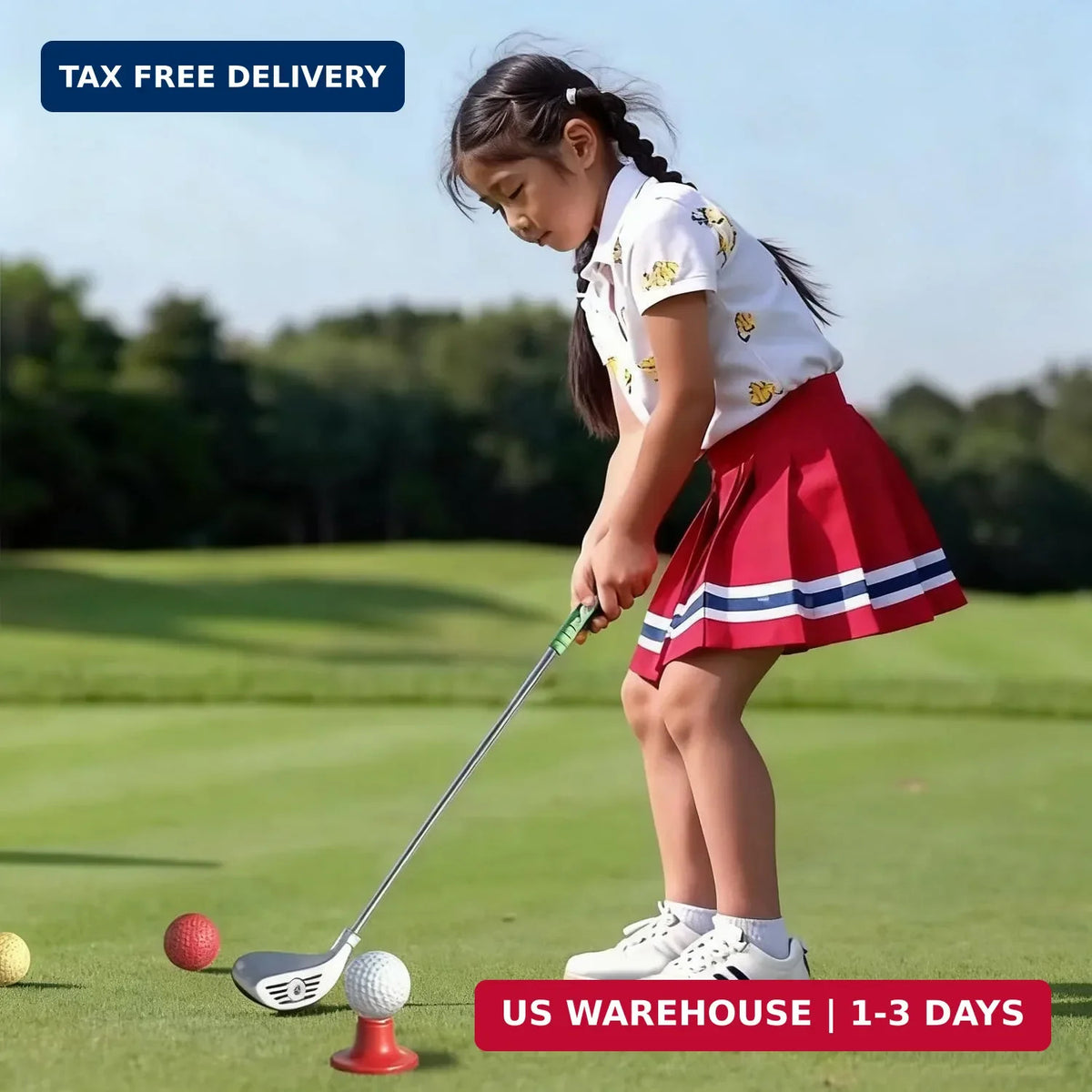 Kids Golf Club Set for Ages 3-8 Adjustable Indoor & Outdoor Play