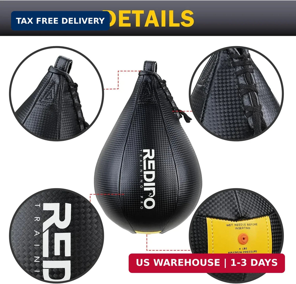 Heavy Duty PU Leather Speed Bag for Boxing Training - Hanging Speed Punching Ball