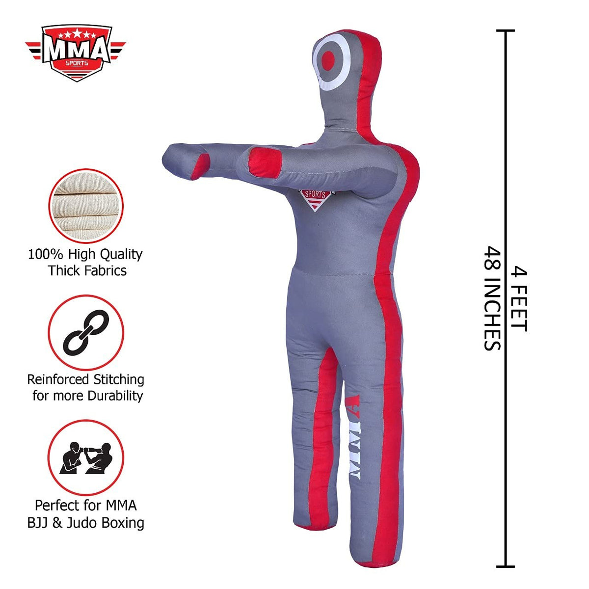 Kids 4ft Grappling Dummy for Martial Arts Training - Adjustable Weight & Safe Practice