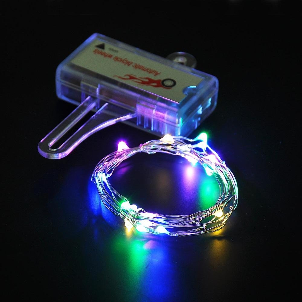 LED Bicycle Wheel Rim Lights Auto Open & Close, 20 LEDs, Blue Flash - Fits Most Bikes
