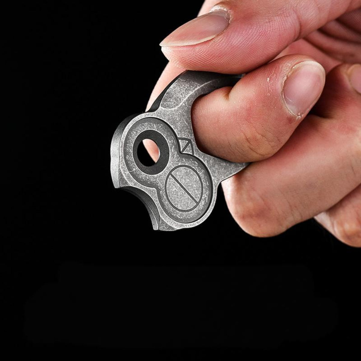 Titanium Multi-Tool Keychain Pry Bar Owl Shape EDC Pocket Tool - Sandblasted or Stonewashed