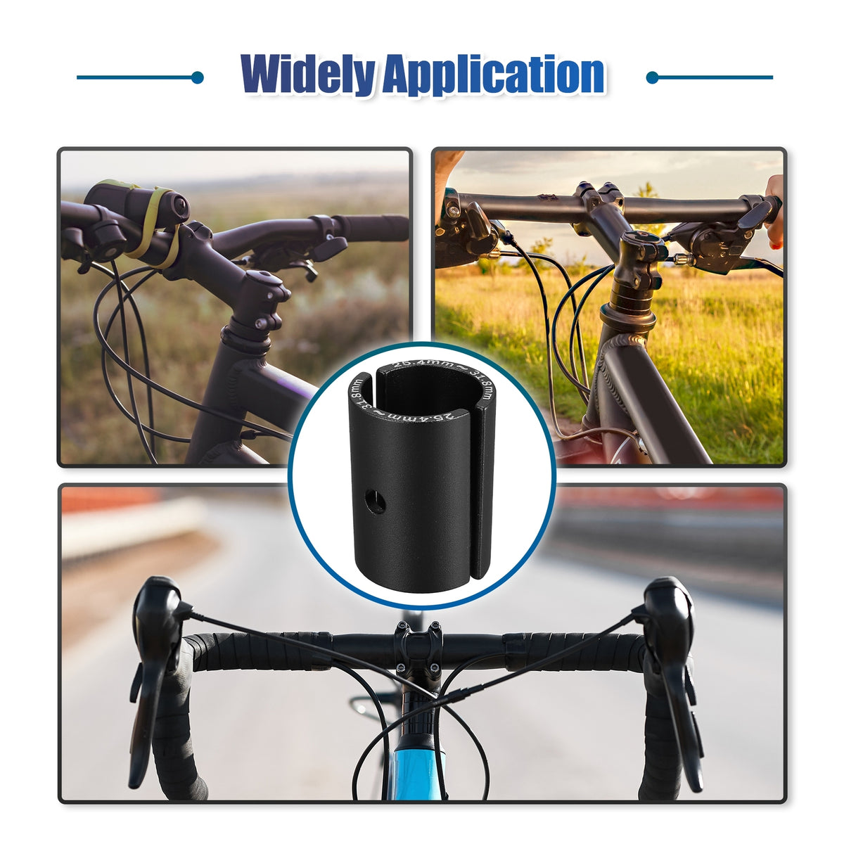 Bike Handlebar Shim 25.4mm to 31.8mm Aluminum Spacer for Bicycle Stems