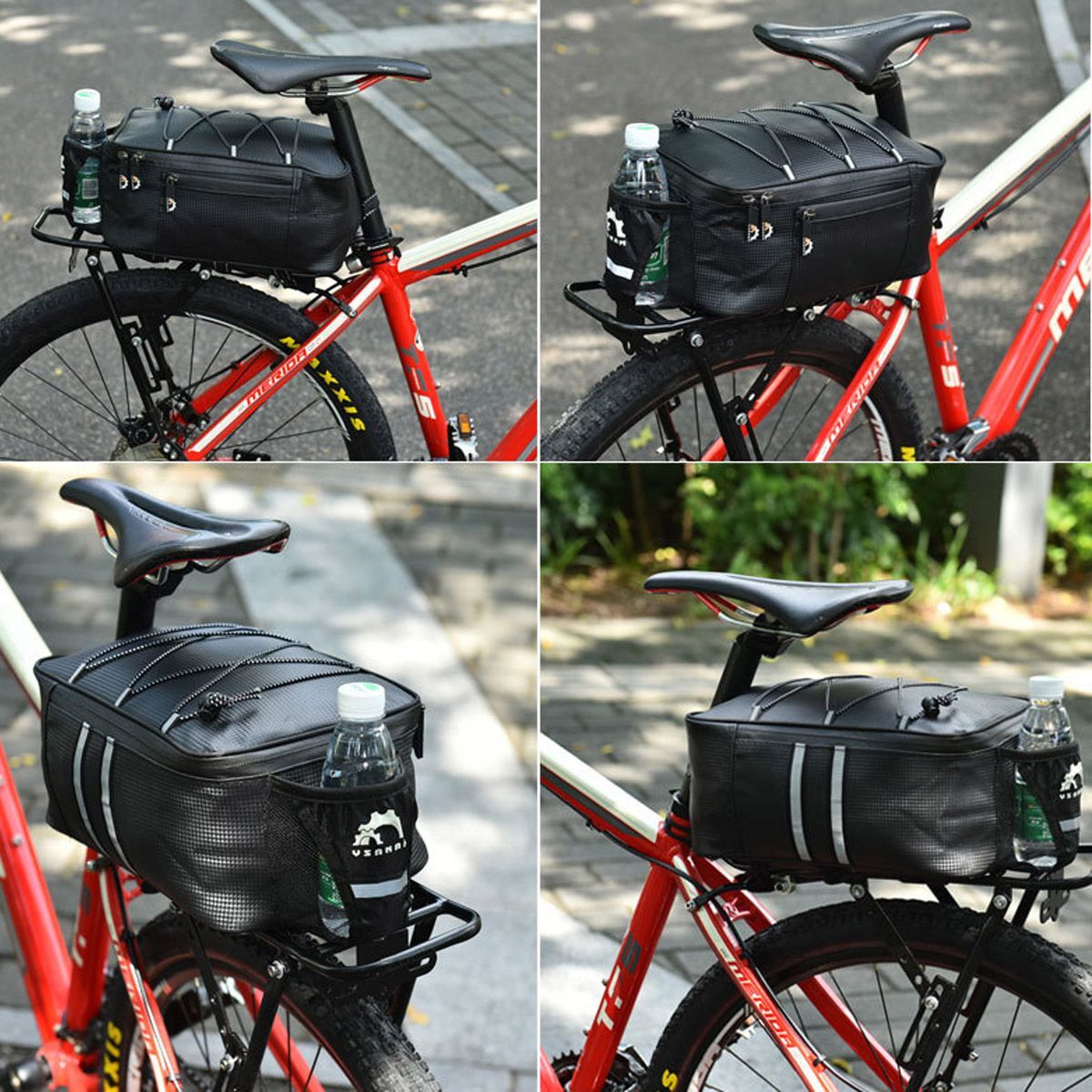 Waterproof Bicycle Rear Rack Bag 8L Storage Pannier for Cycling & Mountain Biking