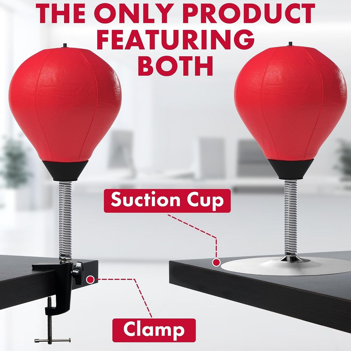 Stress Relief Desktop Punching Bag with Clamp - Office Toy & Stress Reducer
