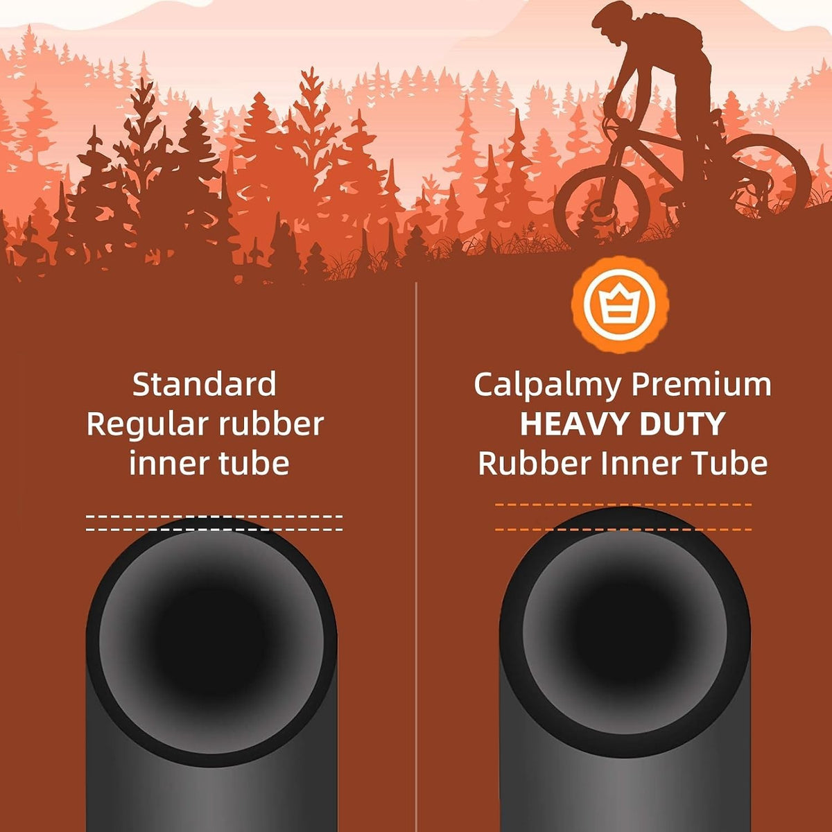26x4 Inch Fat Bike Inner Tube - Heavy-Duty 2 Pack for Mountain & Electric Bikes