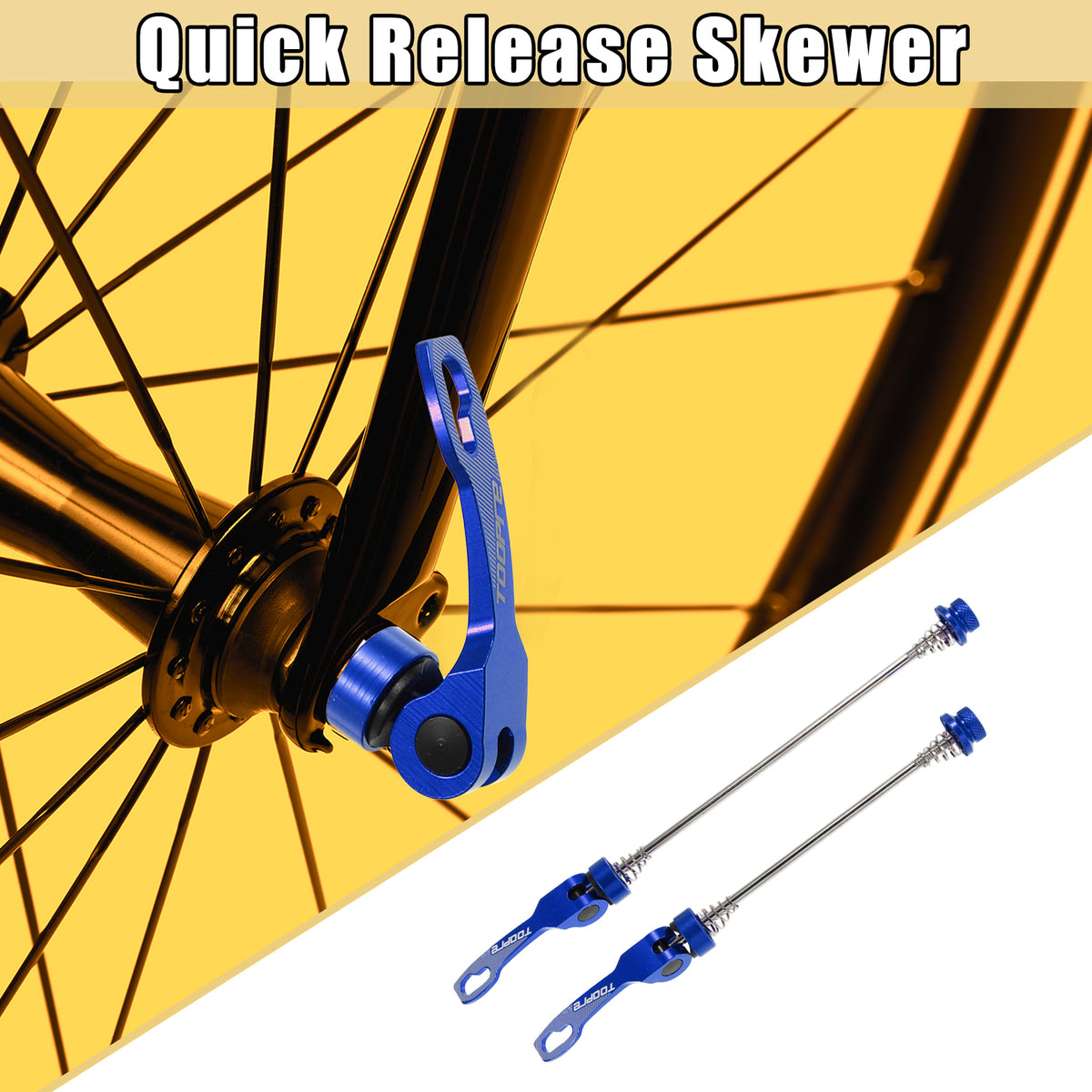 Bike Quick Release Axles Skewers Front & Rear Blue for MTB Wheels