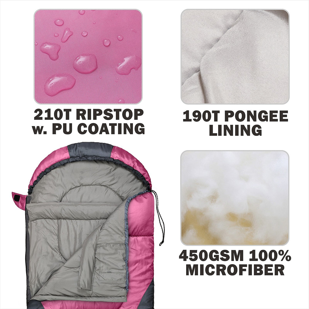 Zero Degree Winter Sleeping Bag for Camping & Hiking - Waterproof, Big & Tall
