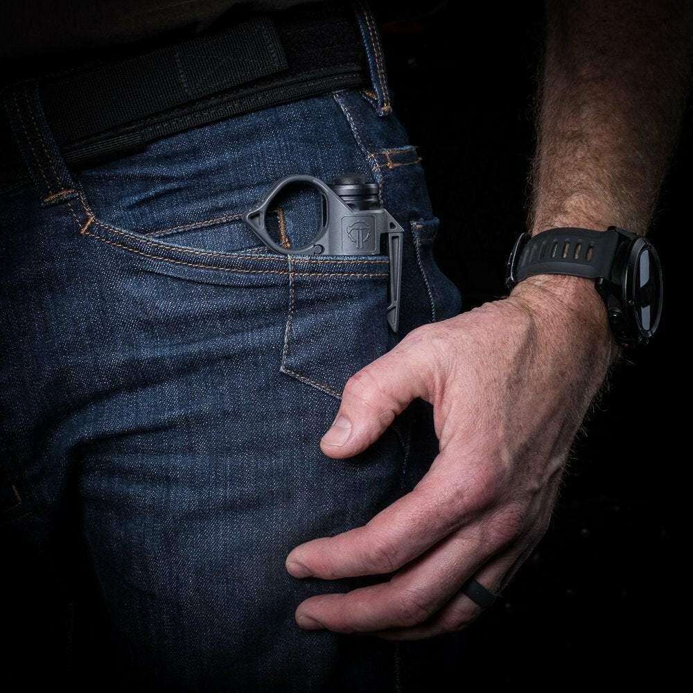 Large Flashlight Ring with Finger Clip for Tactical & Outdoor Use