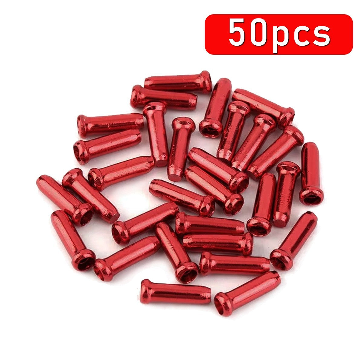 50pcs Aluminum Bicycle Cable End Caps for Brake & Shift Cables - Multi-Color