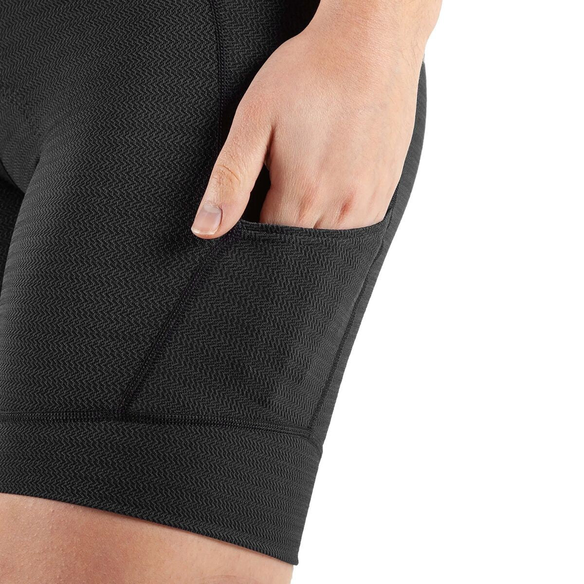 Women's Cycling Shorts with Compression Fit Sensor Texture 5.5 - Black