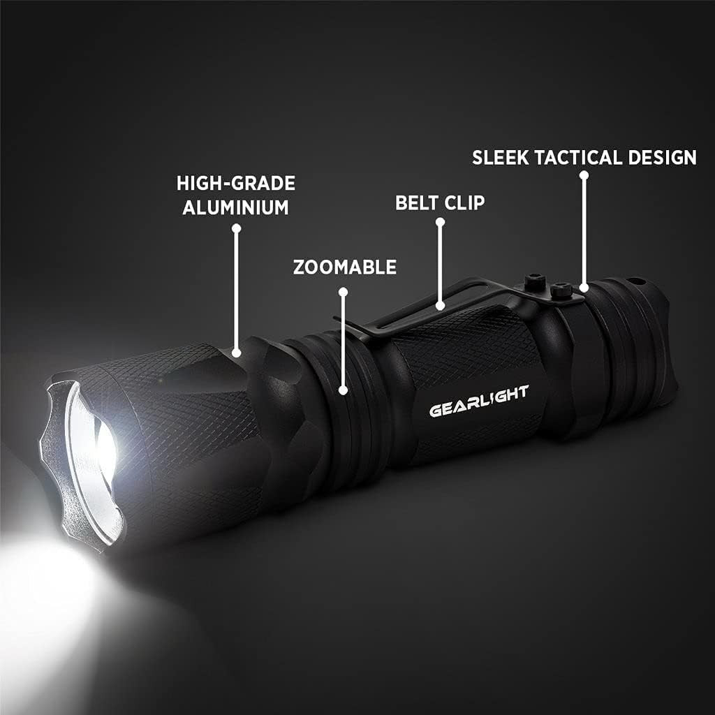 Mini LED Flashlight 2-Pack, Compact Tactical Torch, Water-Resistant, Portable