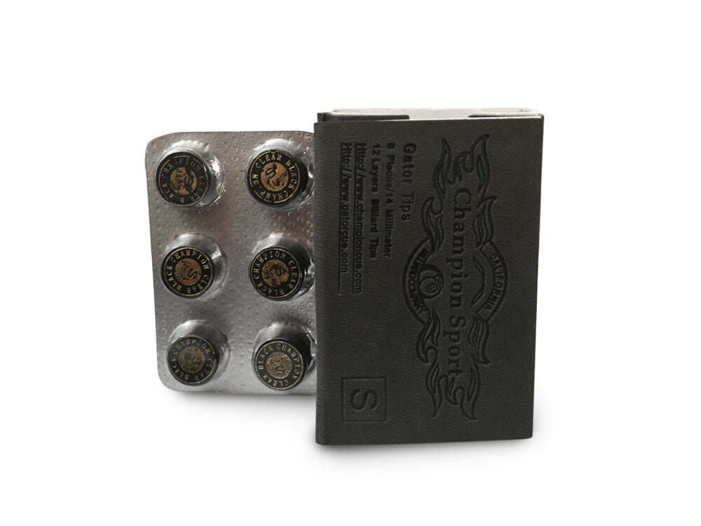 Cue Tip Set - 14mm Gator Soft/Soft-Med 6-Pack | Spin-Enhancing Leather Tips