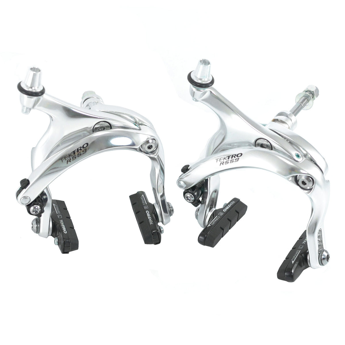 Long Reach Caliper Brake Set 53-73mm Nutted Mount Silver for Bicycle