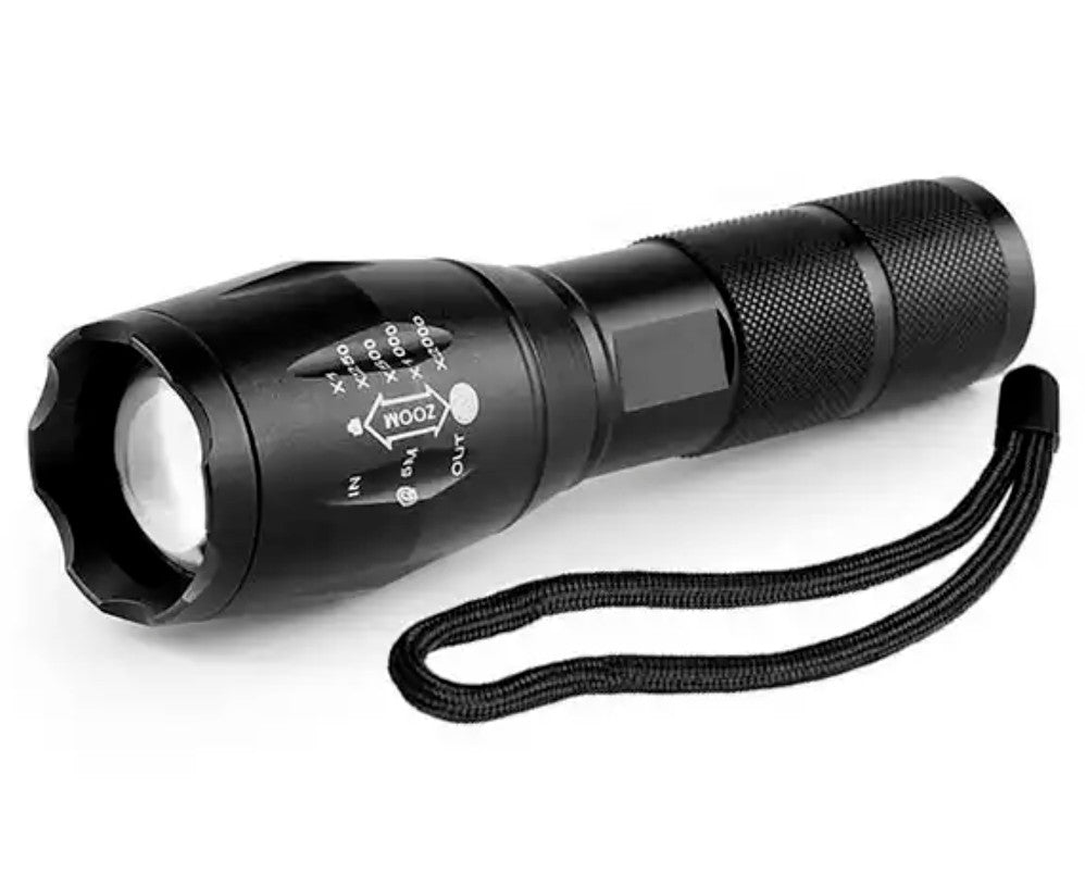 Super Bright Tactical LED Flashlight with Zoom and Safety Modes