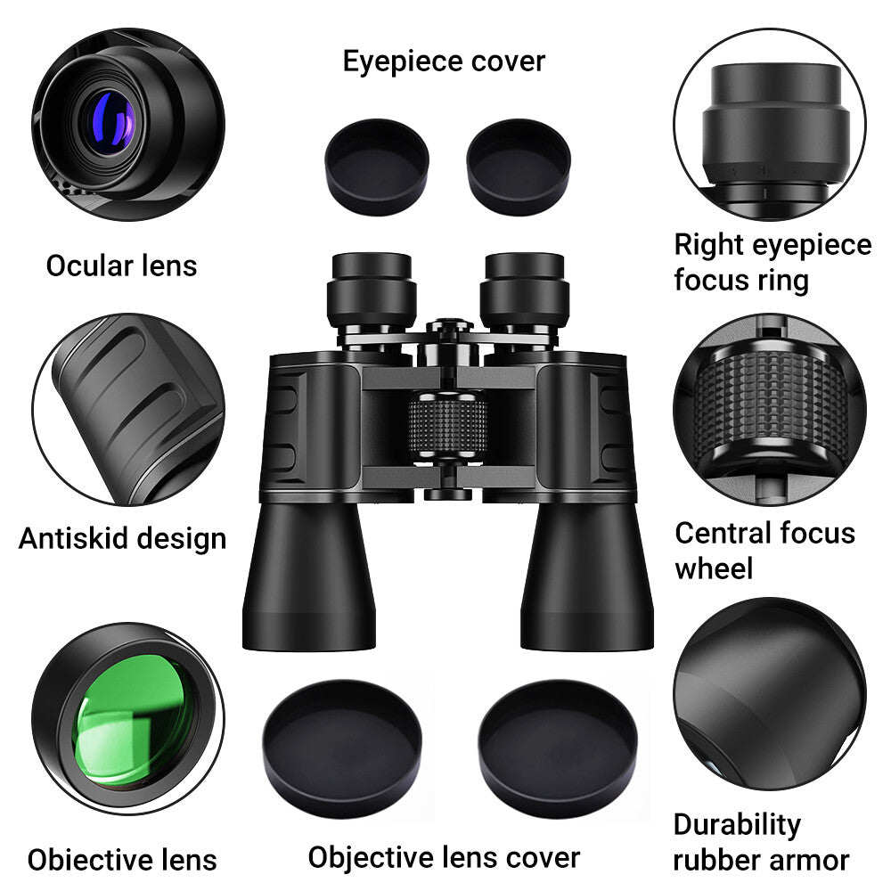 High Power Military Binoculars 8-24x50 Waterproof Night Viewing Optics