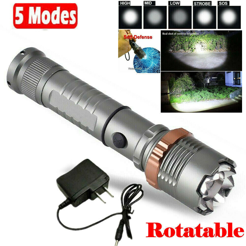 Rechargeable LED Tactical Flashlight with Zoom & Multiple Modes